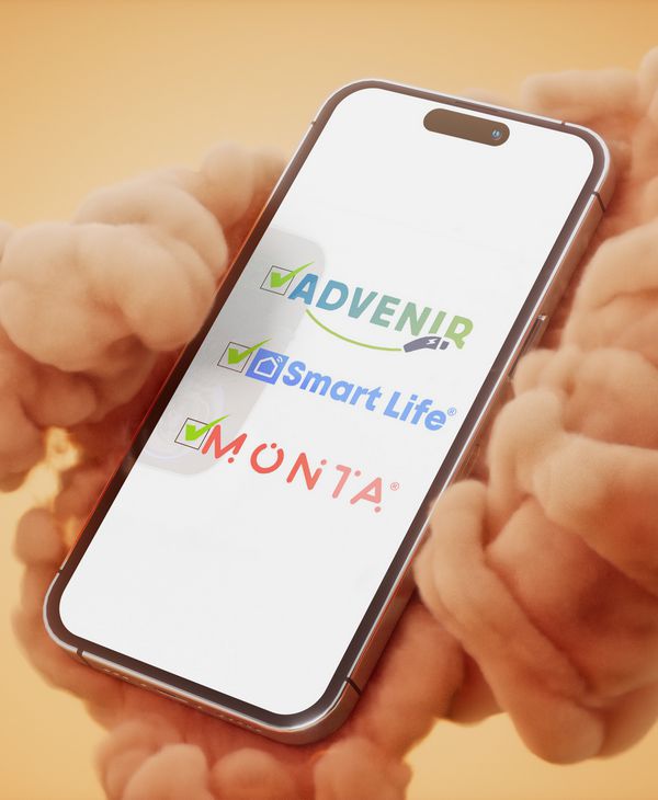 Iphone avec applications Advenir EVSE Monta